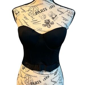 Cotton club made in Italy corset black bra top Sz 36L